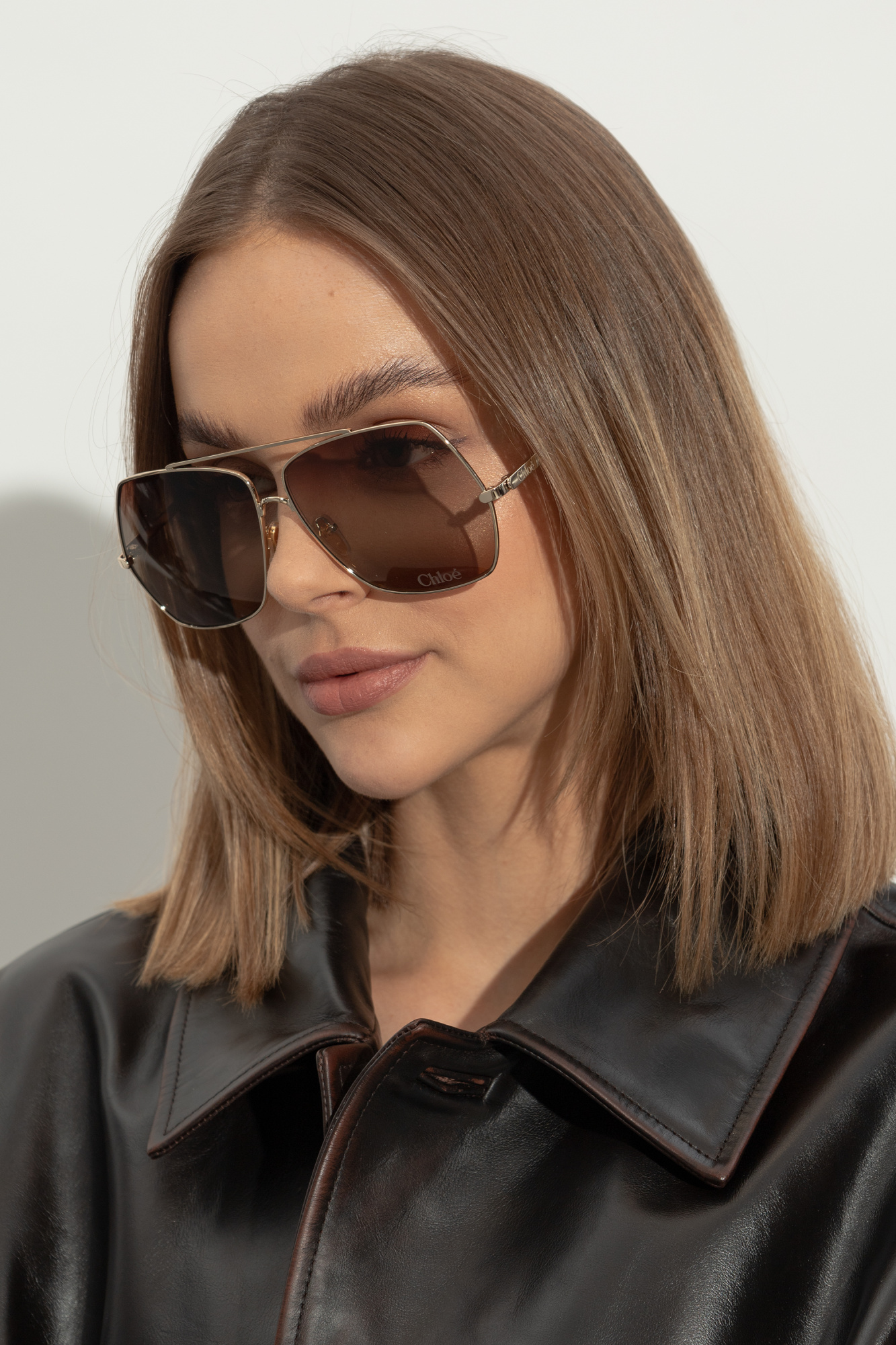 Chloe leather sunglasses online